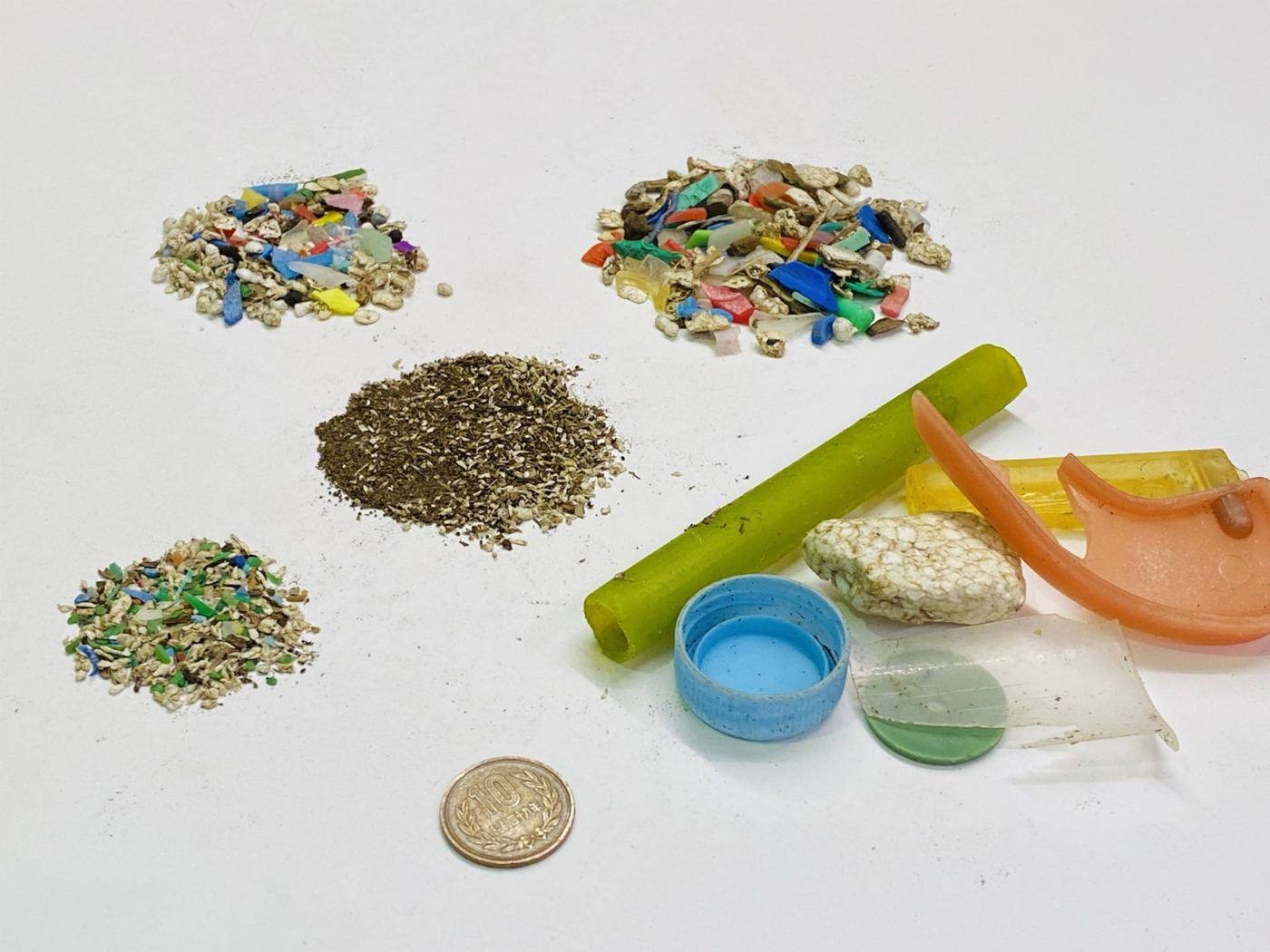Microplastics picked up from the sea