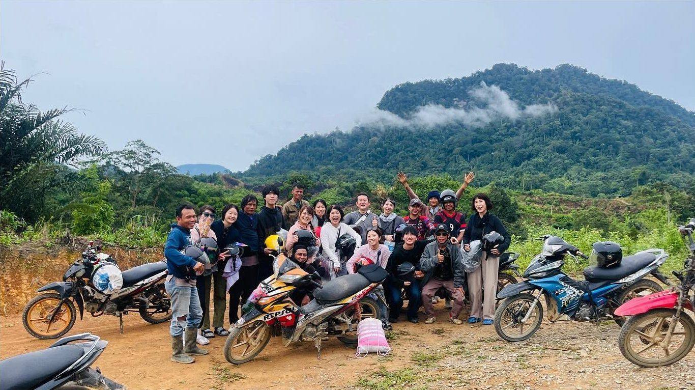 In a mountain village, with the mission team