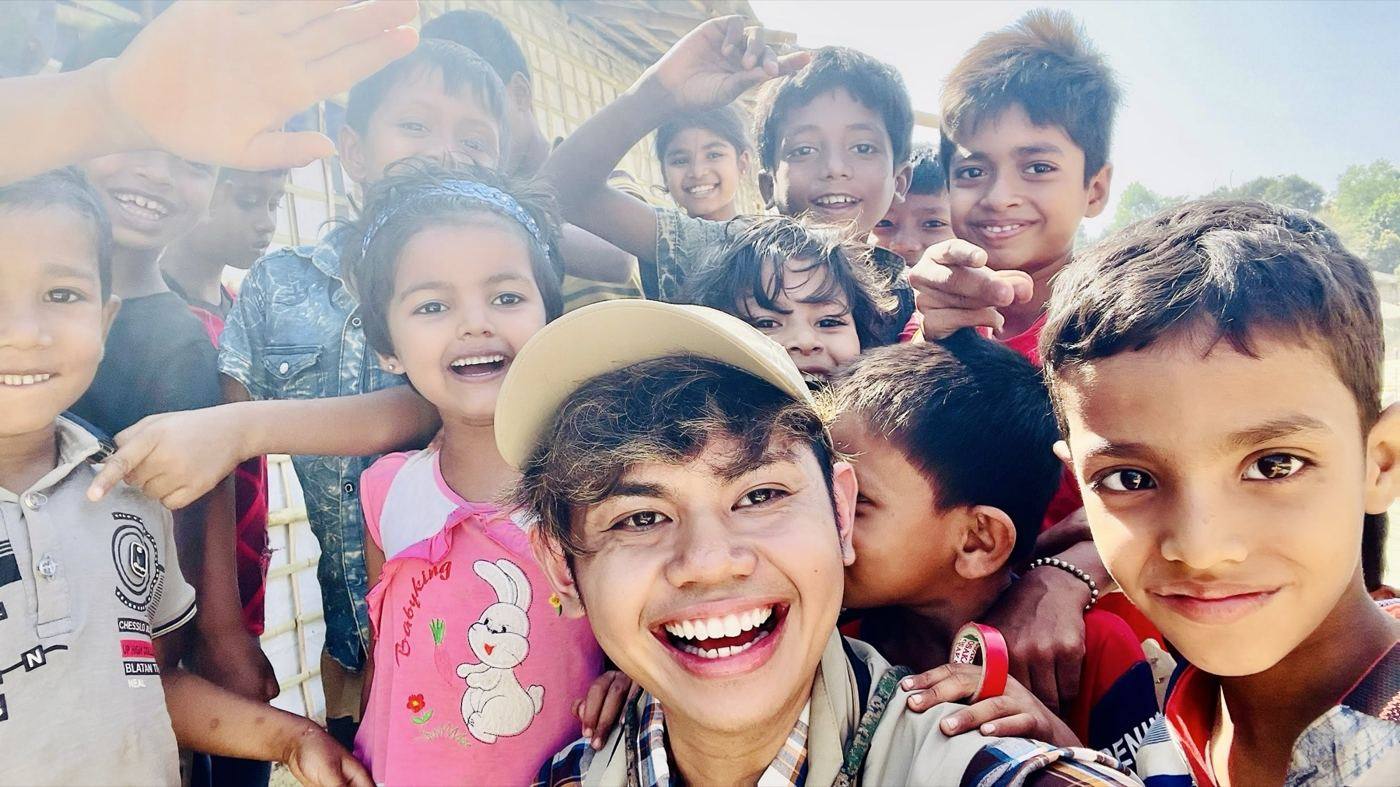 With the children