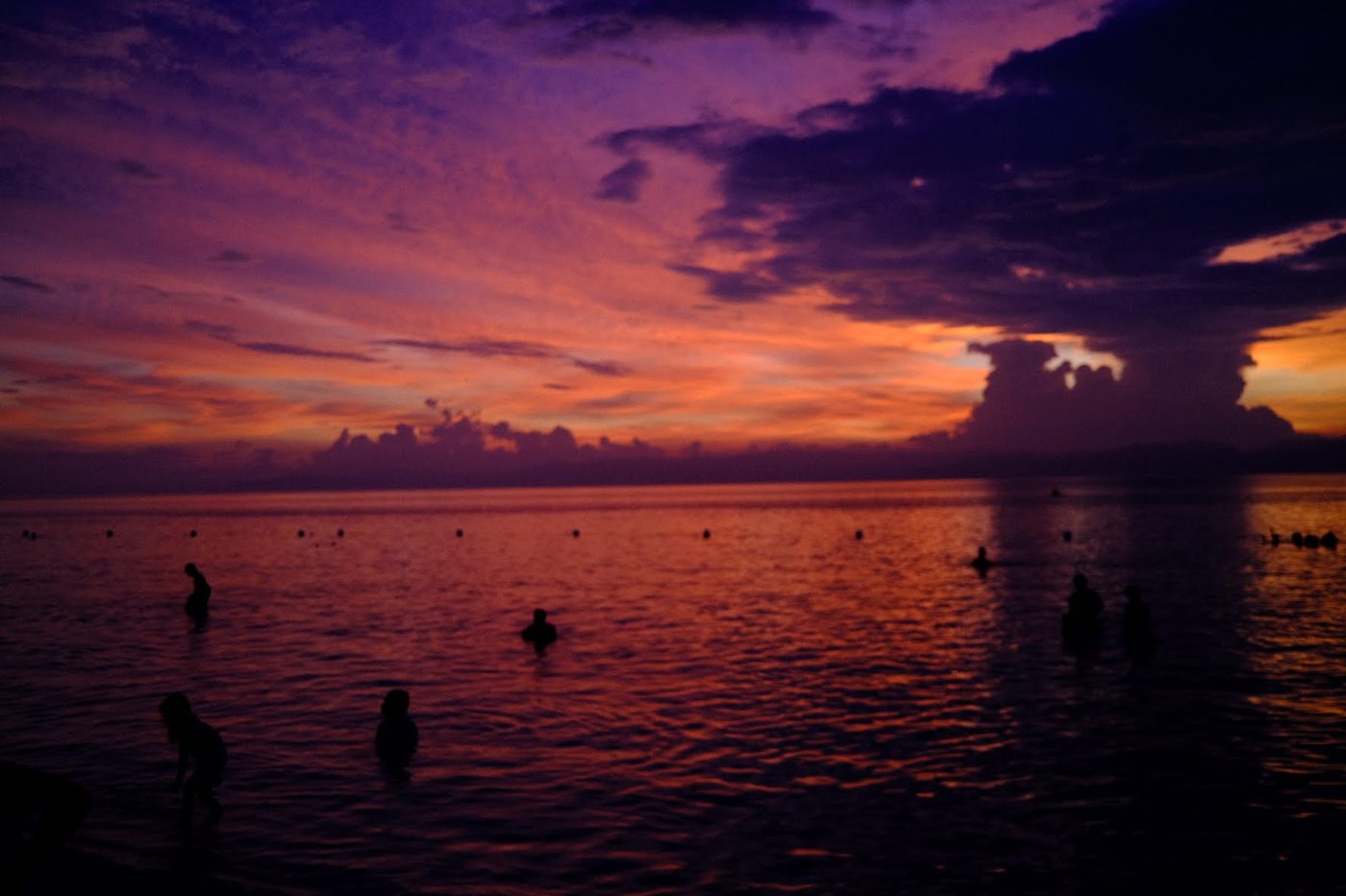 The sea of the Philippines at sunset